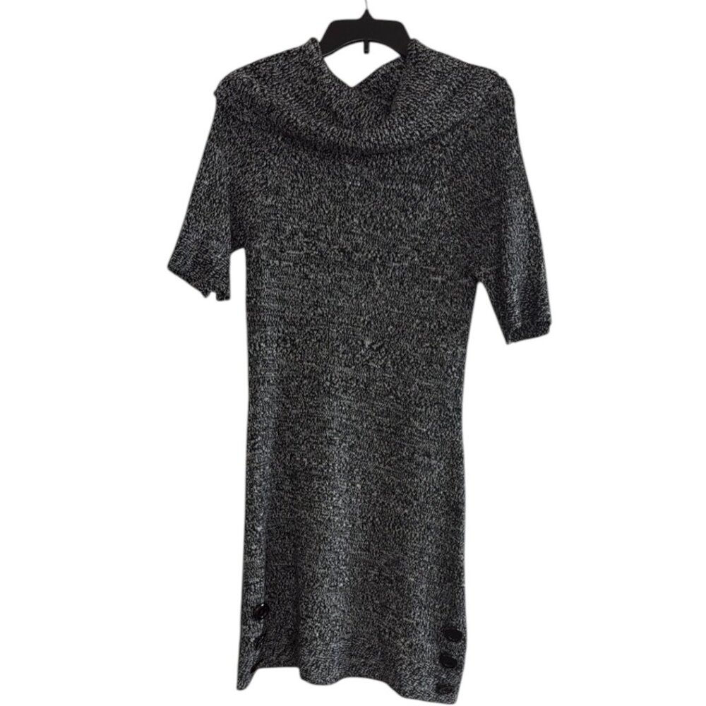 Sweater Dress - Black and White Knit - M